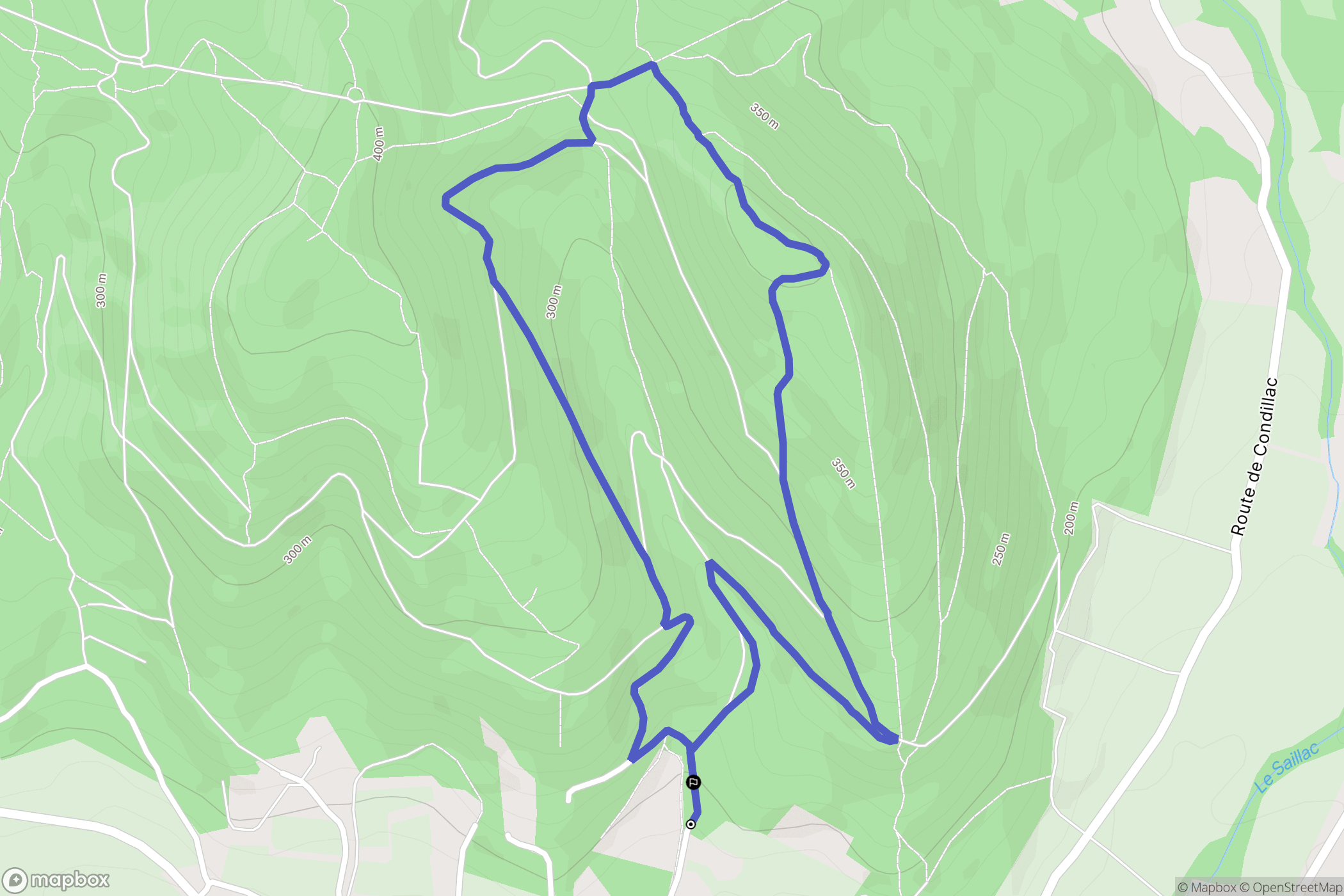 Sauzet : carte du parcours de randonnée - France
