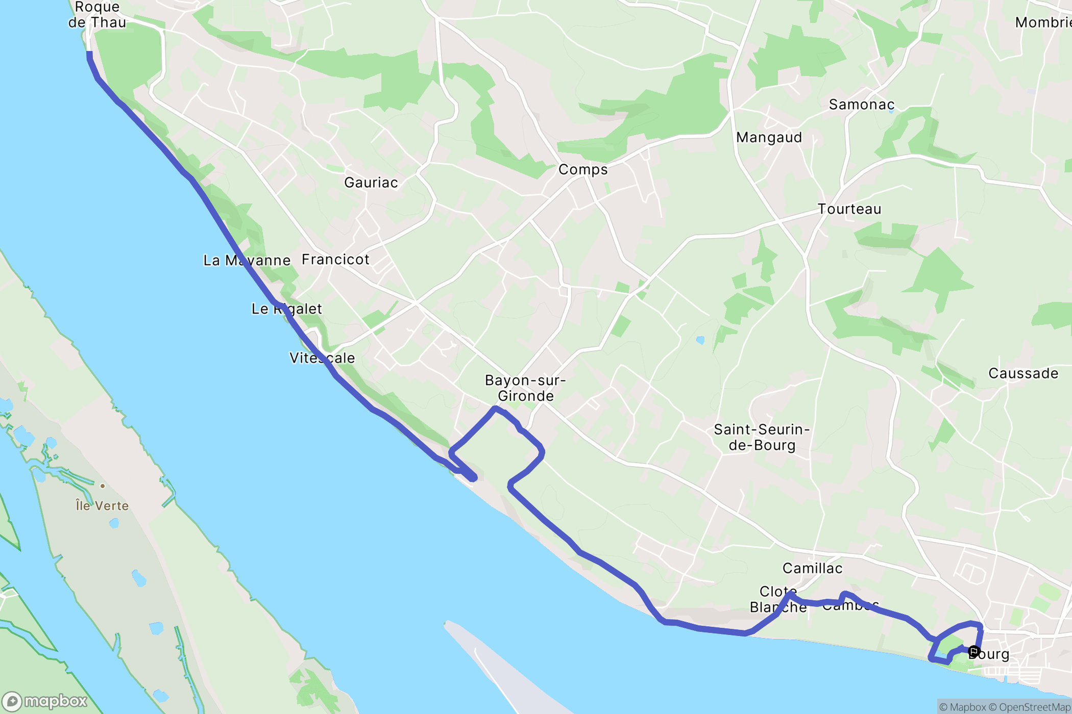Bourg : carte du parcours de randonnée - France