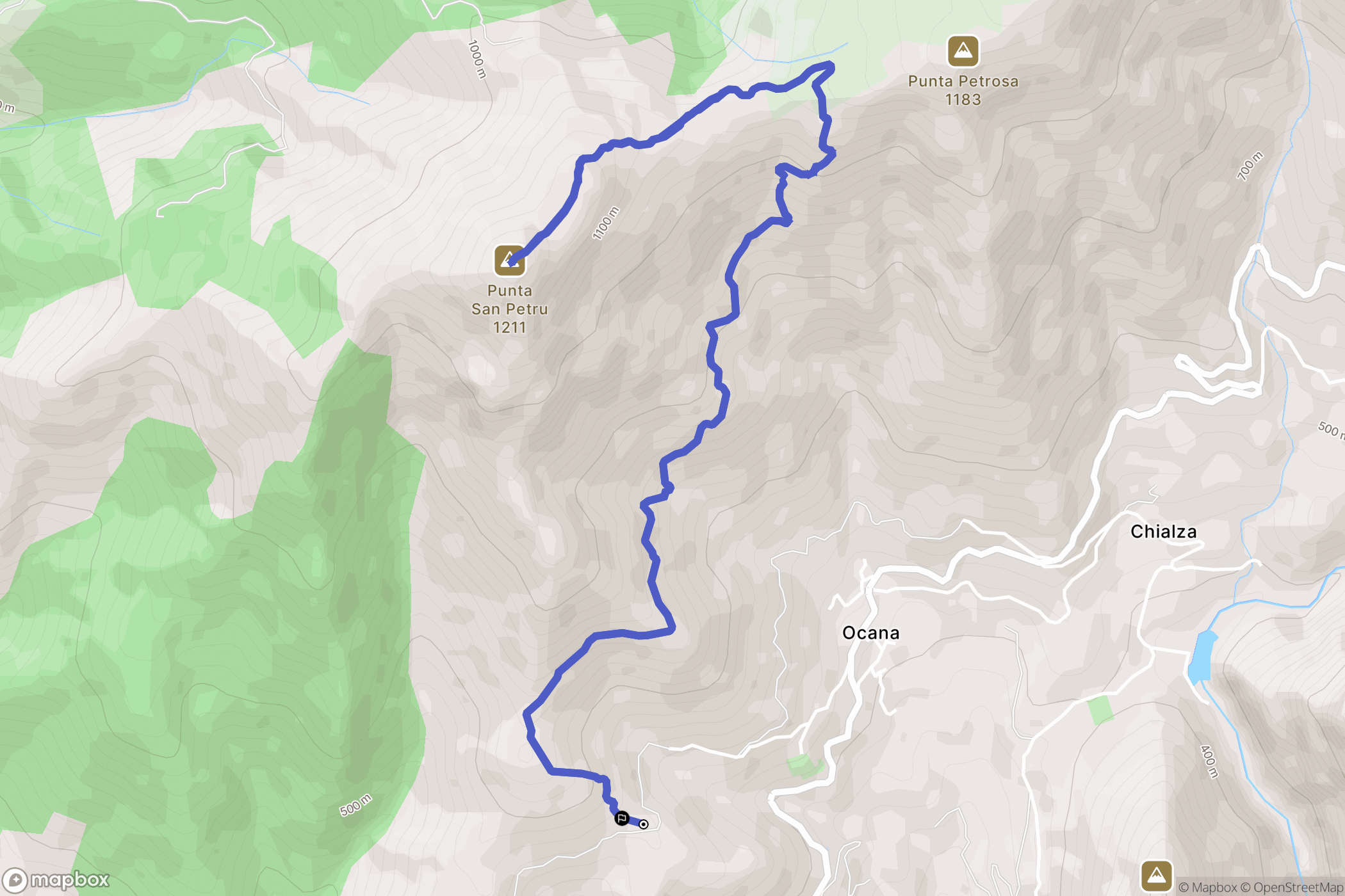 Ocana : carte du parcours de randonnée - France