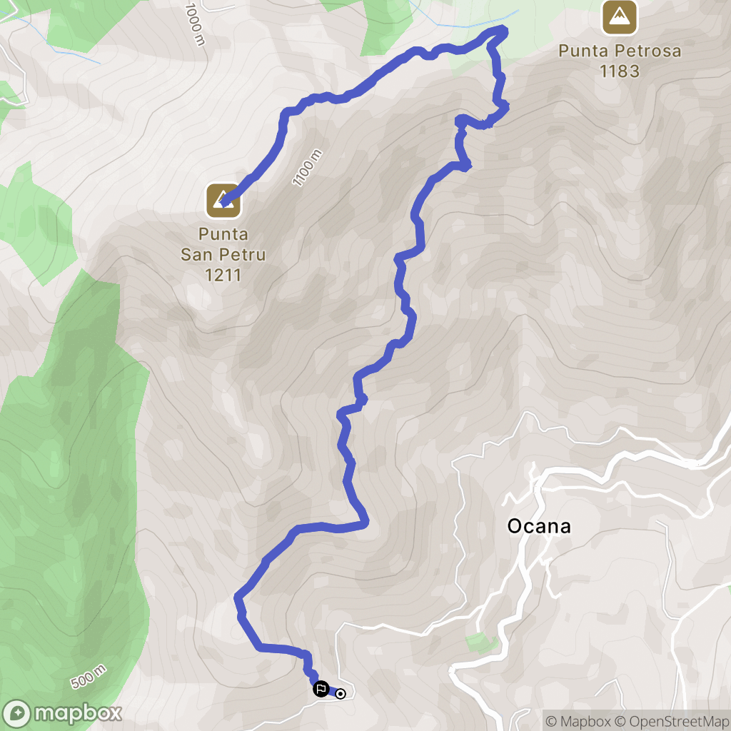 Ocana : carte du parcours de randonnée - France
