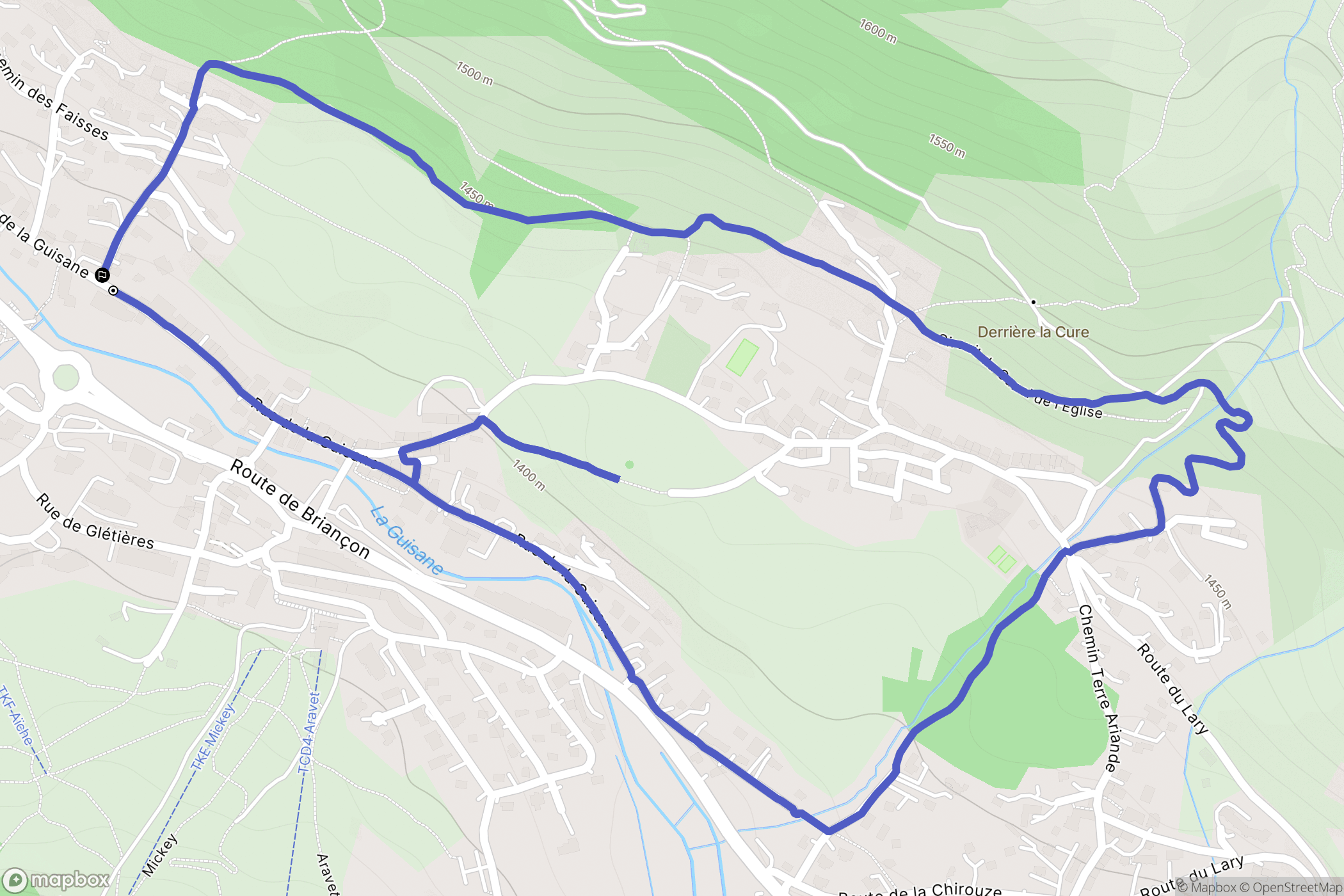 La Salle-les-Alpes : carte du parcours de randonnée - France