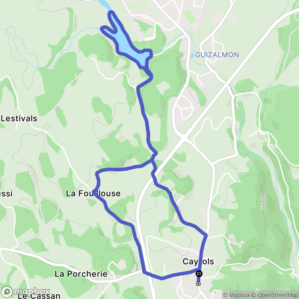 Cayrols : carte du parcours de randonnée - France