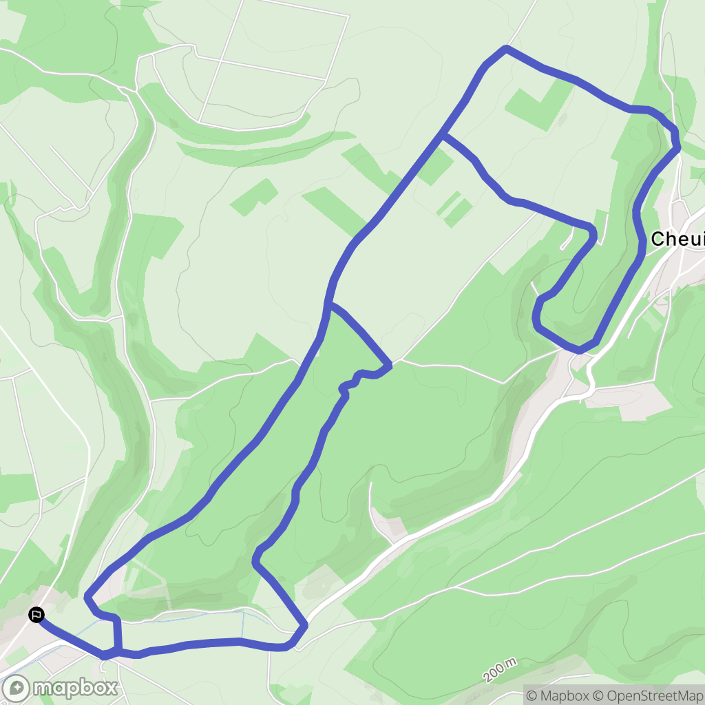 Deux Rivières : carte du parcours de randonnée - France