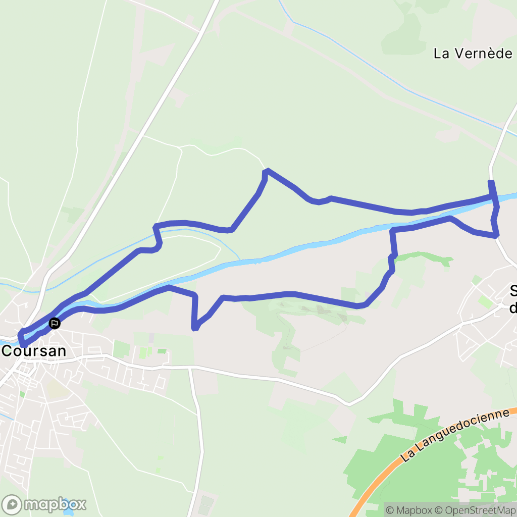 Coursan : carte du parcours de randonnée - France