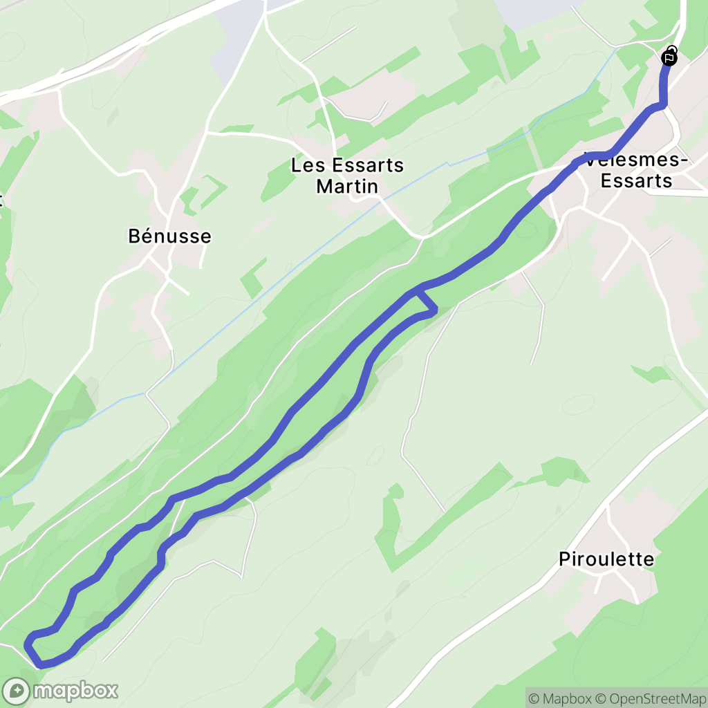 Velesmes-Essarts : carte du parcours de randonnée - France