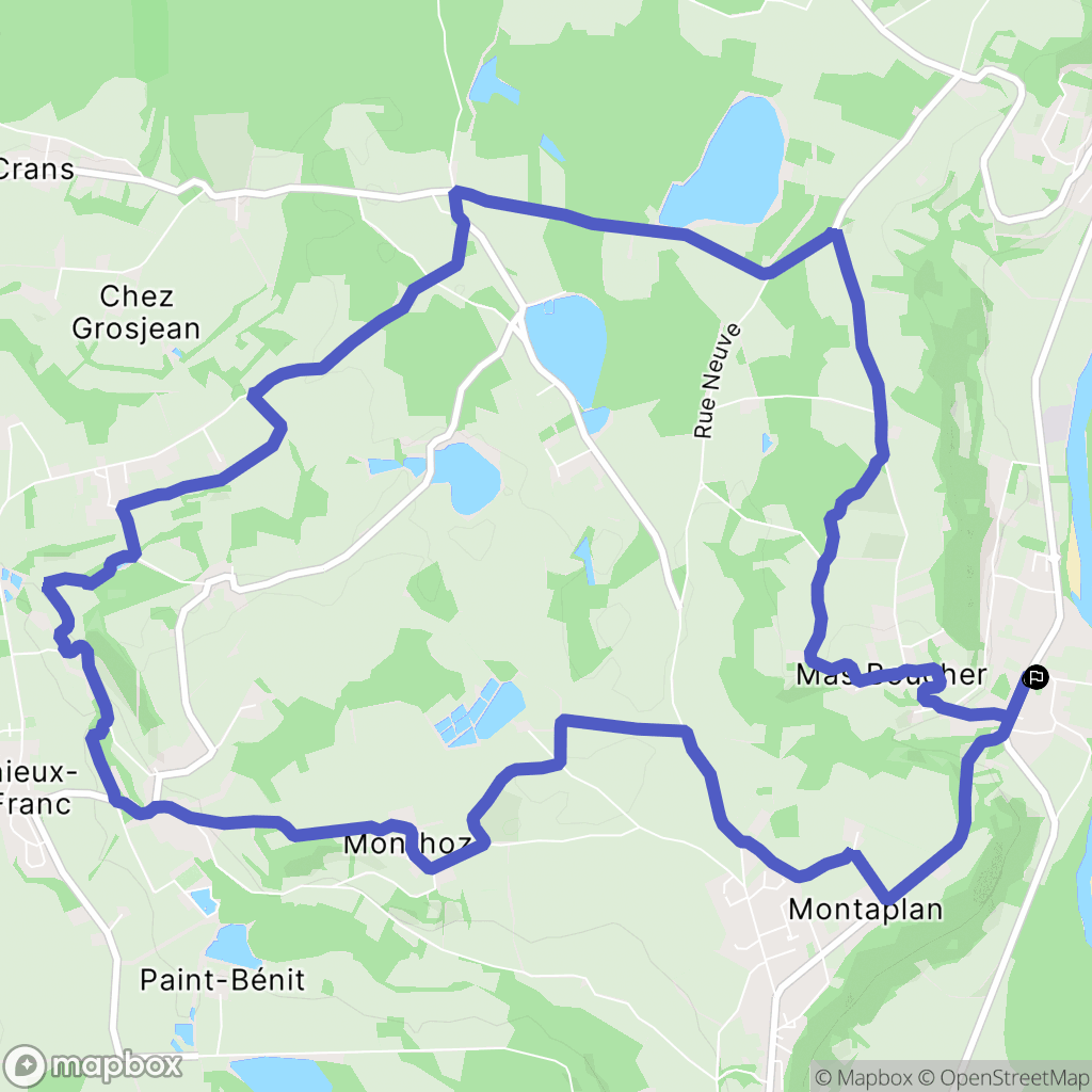 Villieu-Loyes-Mollon : carte du parcours de randonnée - France