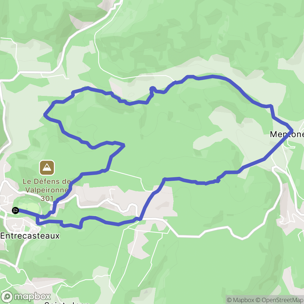 Entrecasteaux : carte du parcours de randonnée - France