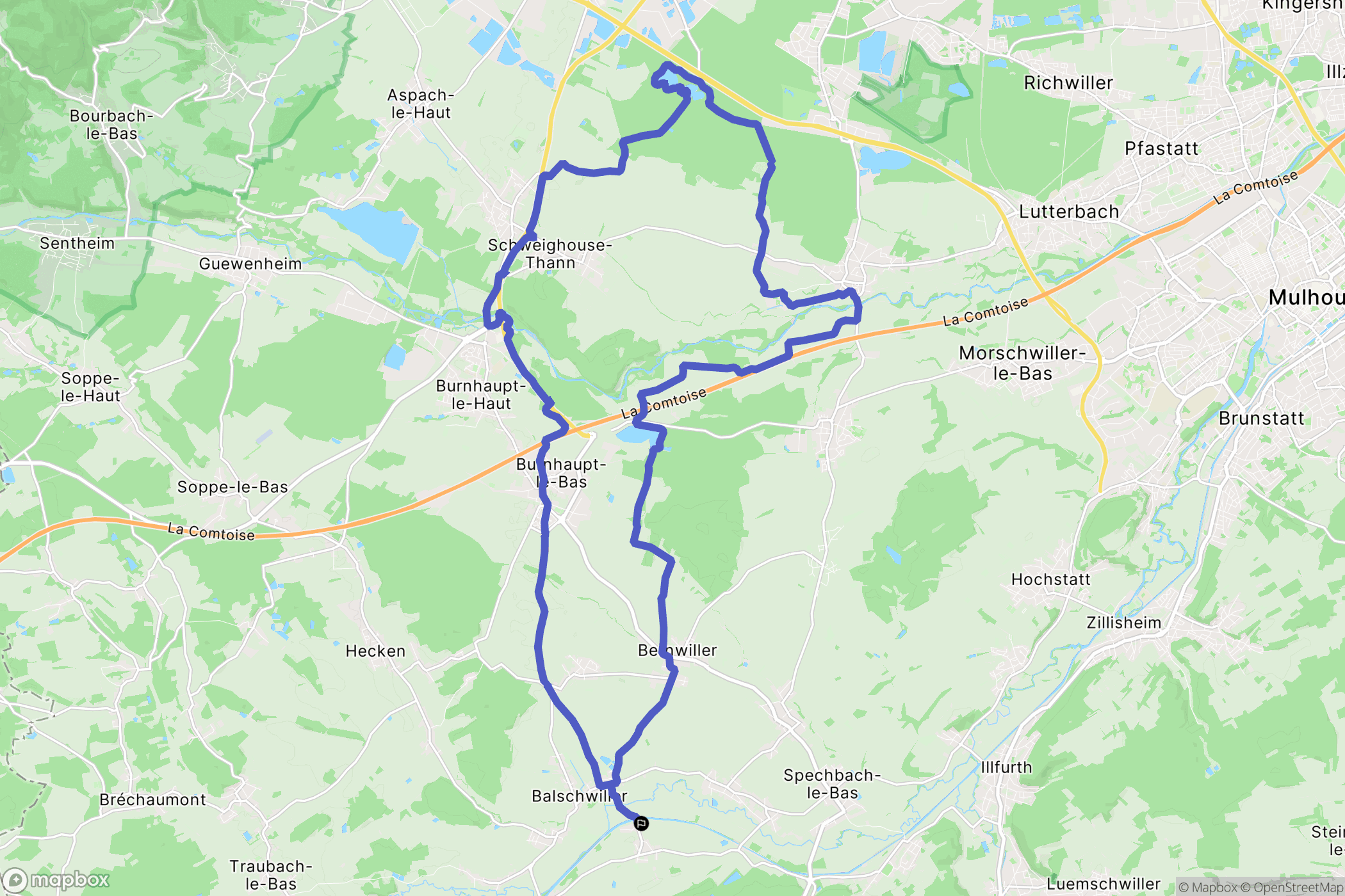 Eglingen : carte du parcours de randonnée - France