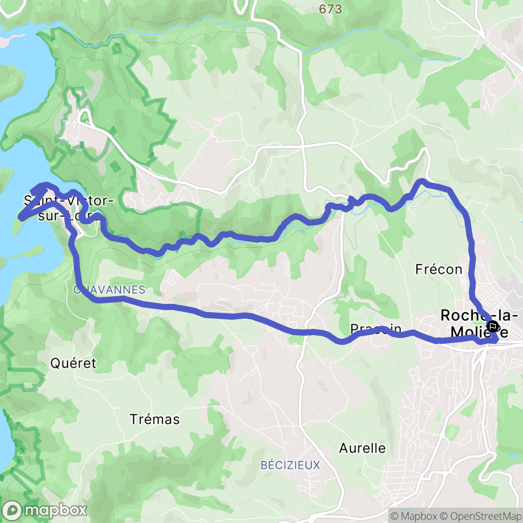 Roche-la-Molière : carte du parcours de randonnée - France