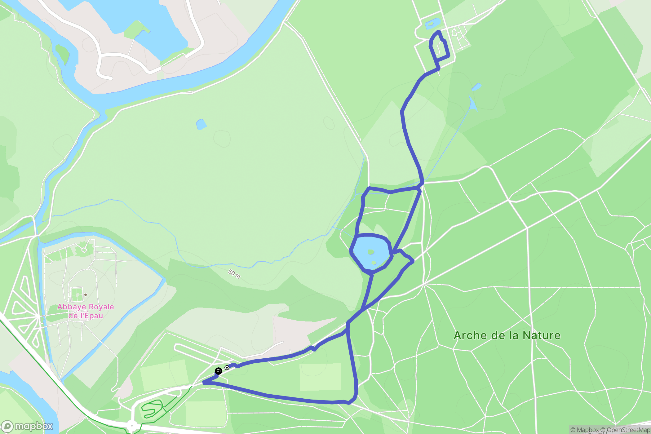 Le Mans : carte du parcours de randonnée - France