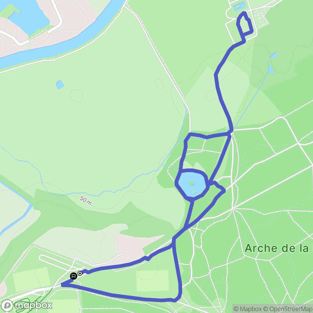 Le Mans : carte du parcours de randonnée - France