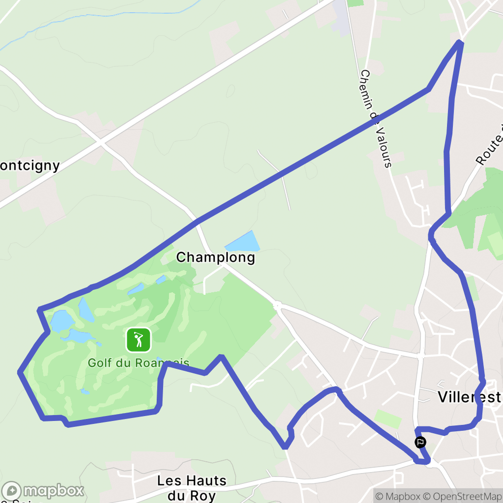 Villerest : carte du parcours de randonnée - France