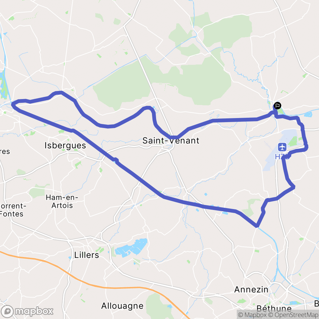 Merville : carte du parcours de randonnée - France