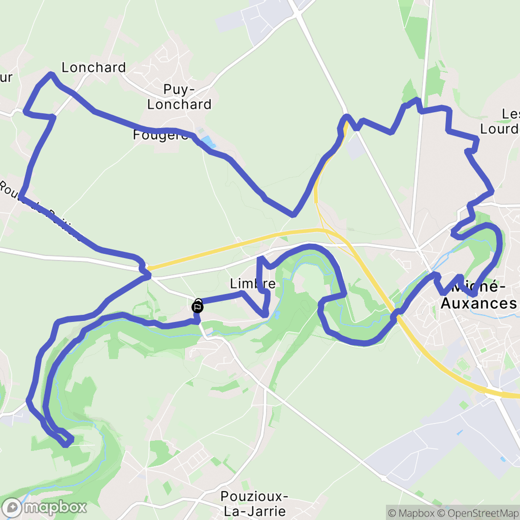 Migné-Auxances : carte du parcours de randonnée - France