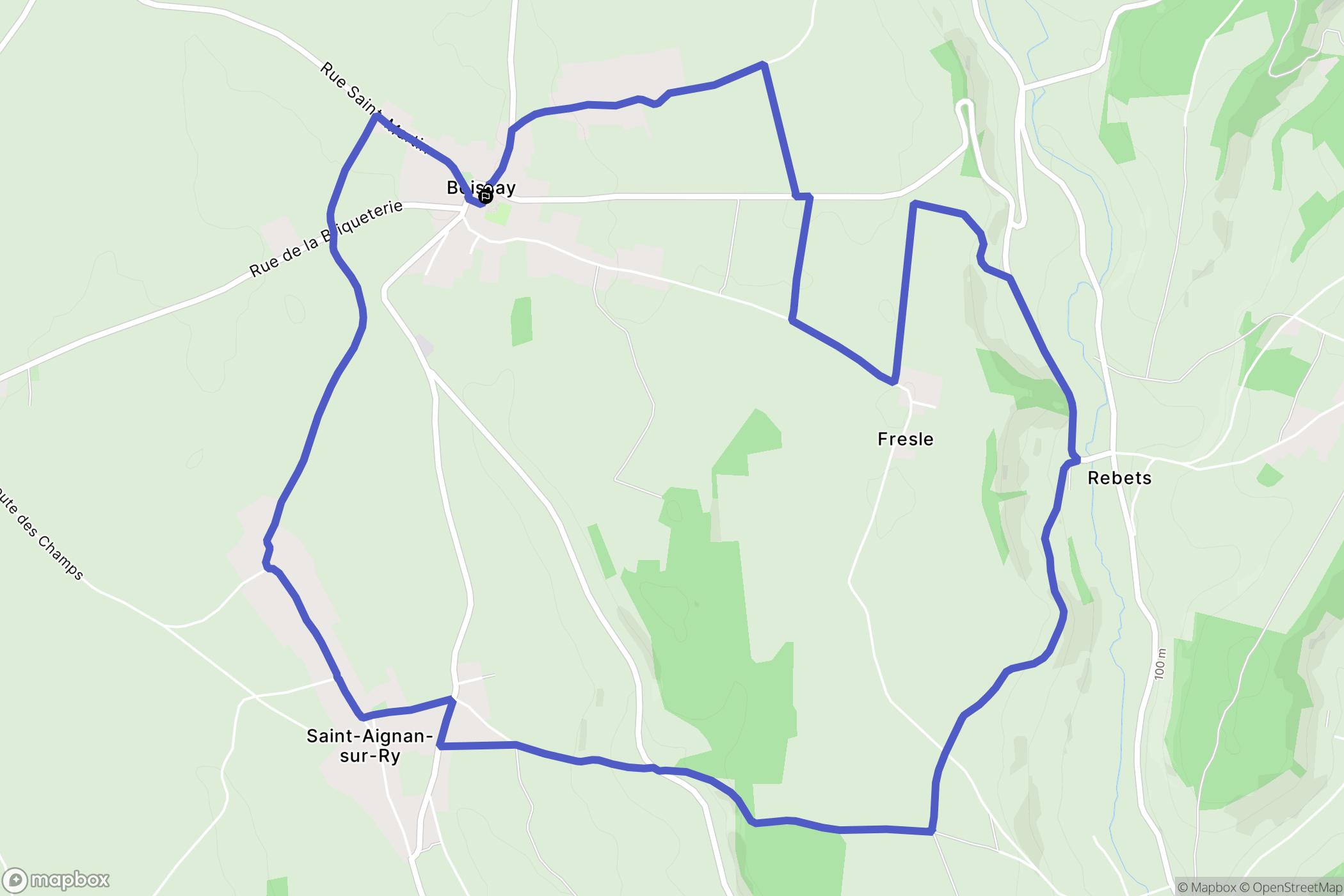 Boissay : carte du parcours de randonnée - France