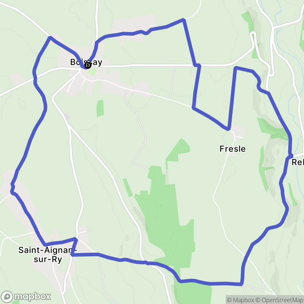 Boissay : carte du parcours de randonnée - France