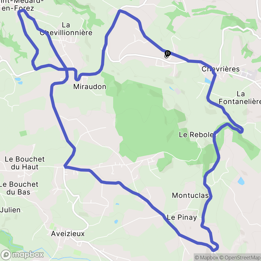 Chevrières : carte du parcours de randonnée - France