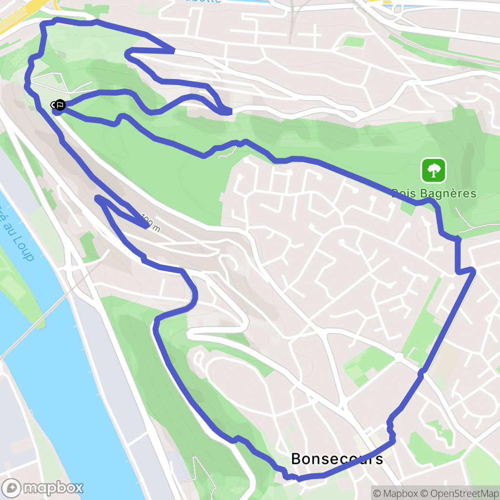 Bonsecours : carte du parcours de randonnée - France