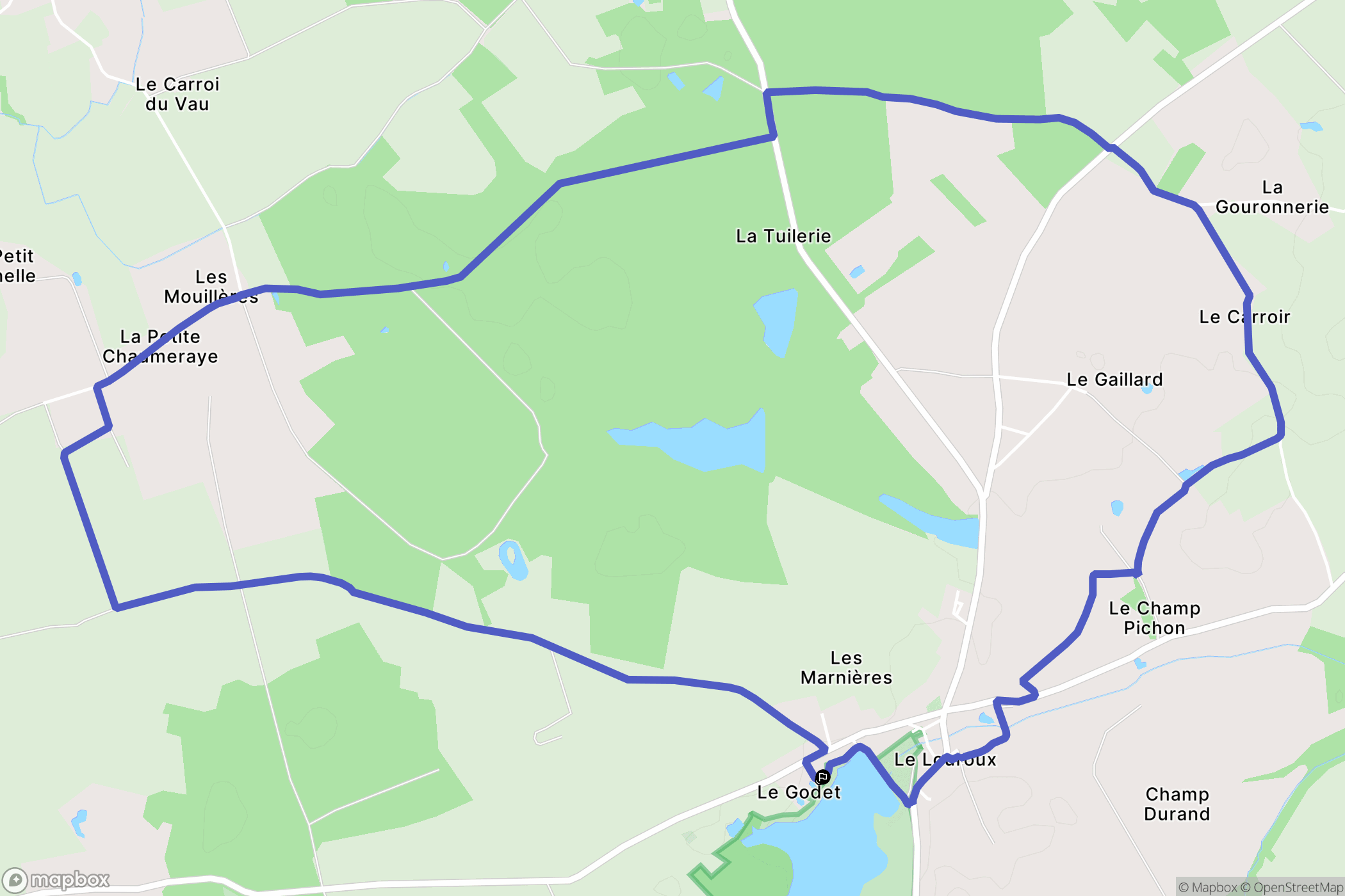 Le Louroux : carte du parcours de randonnée - France