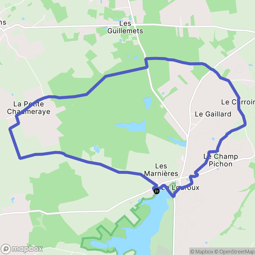 Le Louroux : carte du parcours de randonnée - France