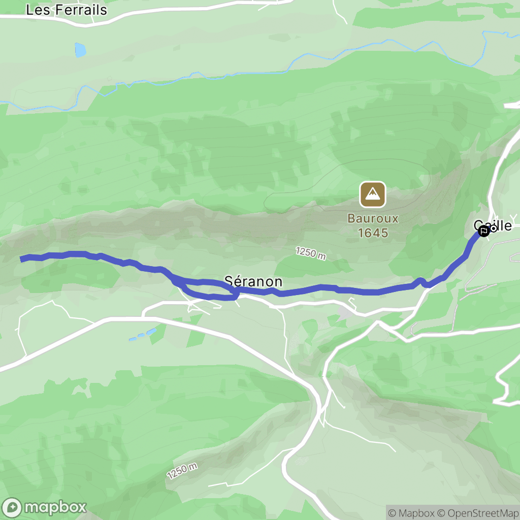 Séranon : carte du parcours de randonnée - France
