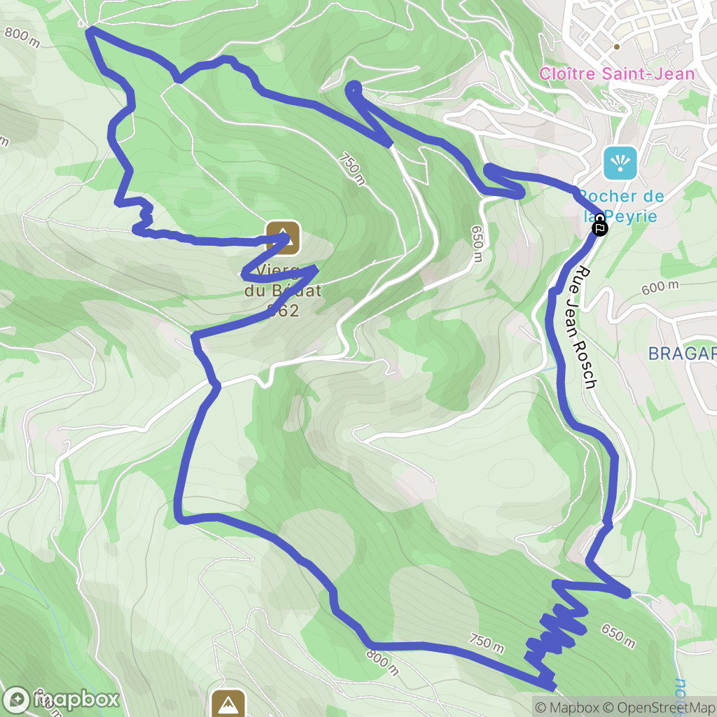 Bagnères-de-Bigorre : carte du parcours de randonnée - France