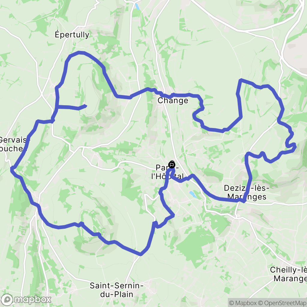 Paris-l'Hôpital : carte du parcours de randonnée - France