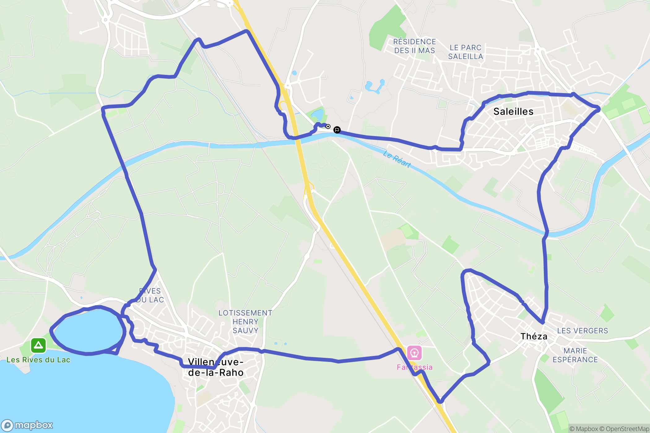 Saleilles : carte du parcours de randonnée - France
