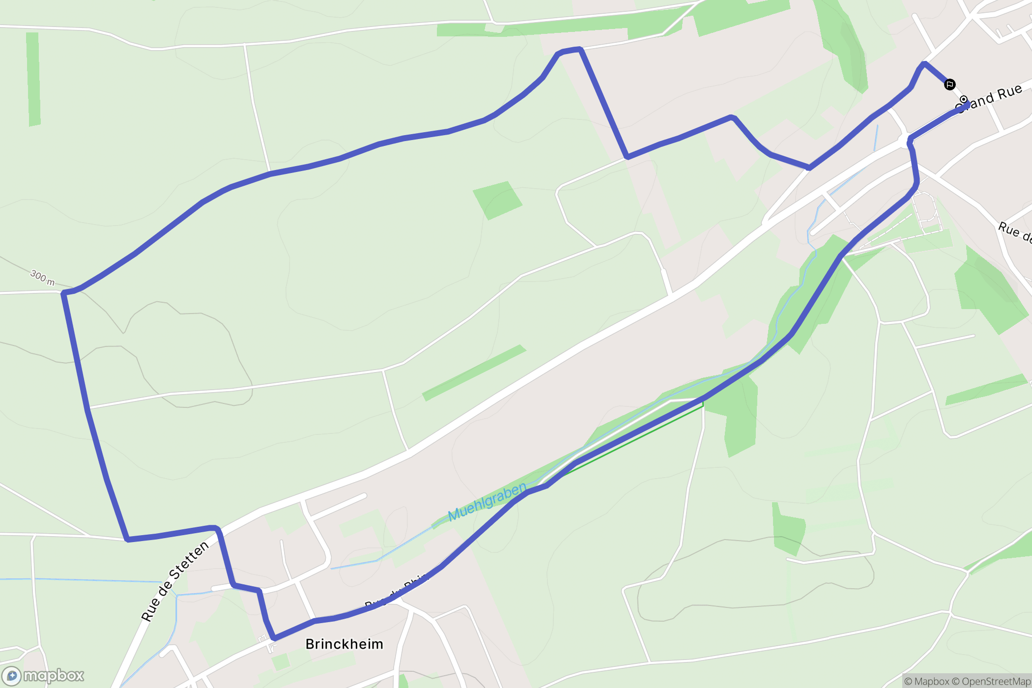 Bartenheim : carte du parcours de randonnée - France