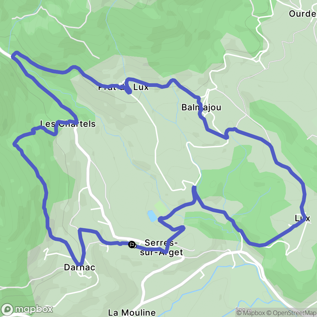 Serres-sur-Arget : carte du parcours de randonnée - France