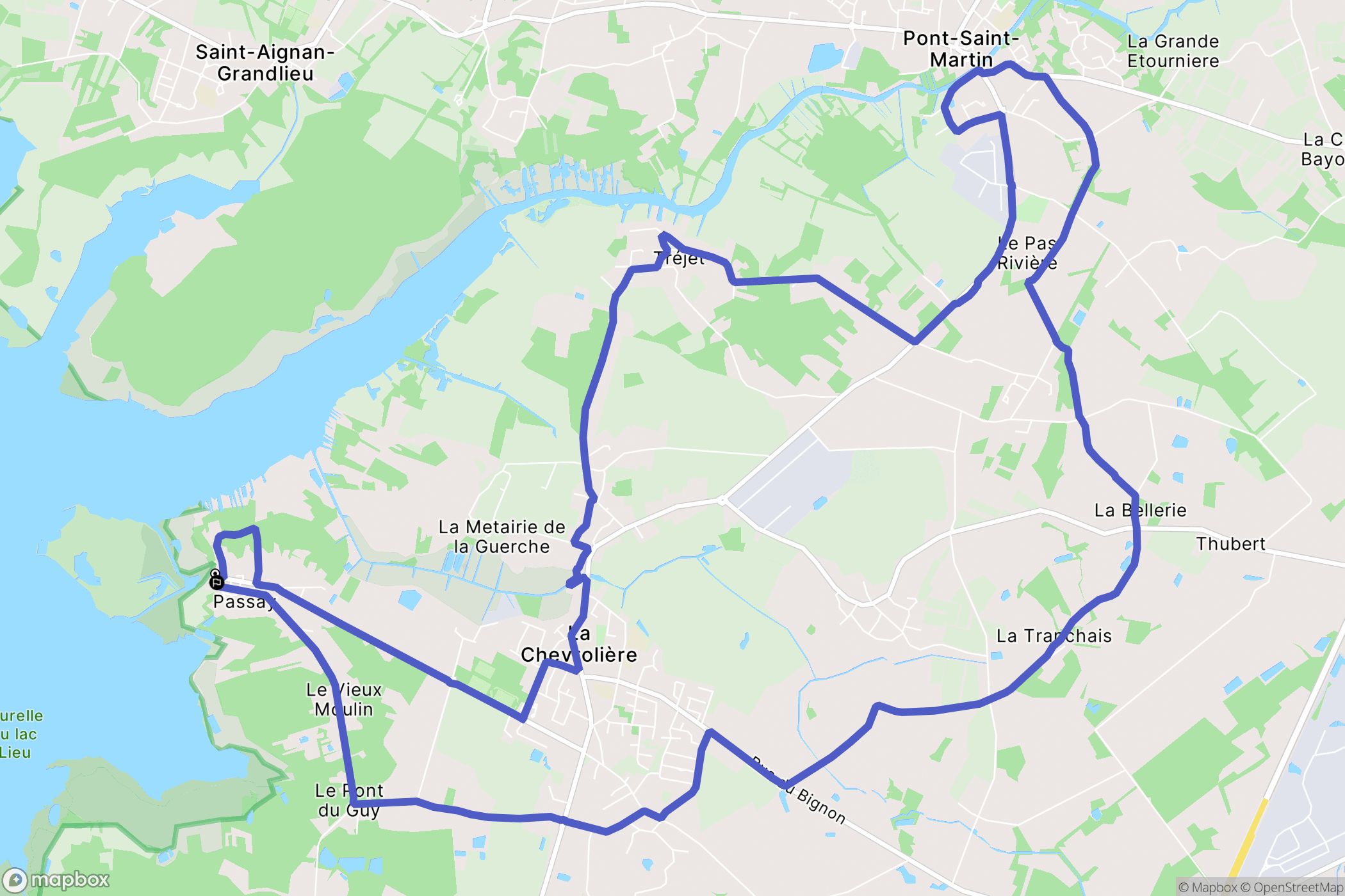 La Chevrolière : carte du parcours de randonnée - France