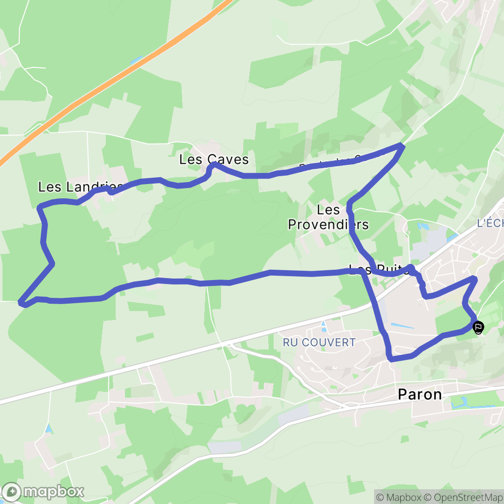 Paron : carte du parcours de randonnée - France
