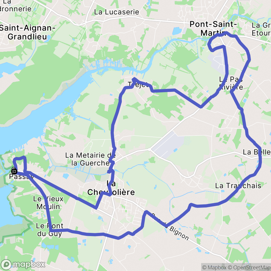 La Chevrolière : carte du parcours de randonnée - France