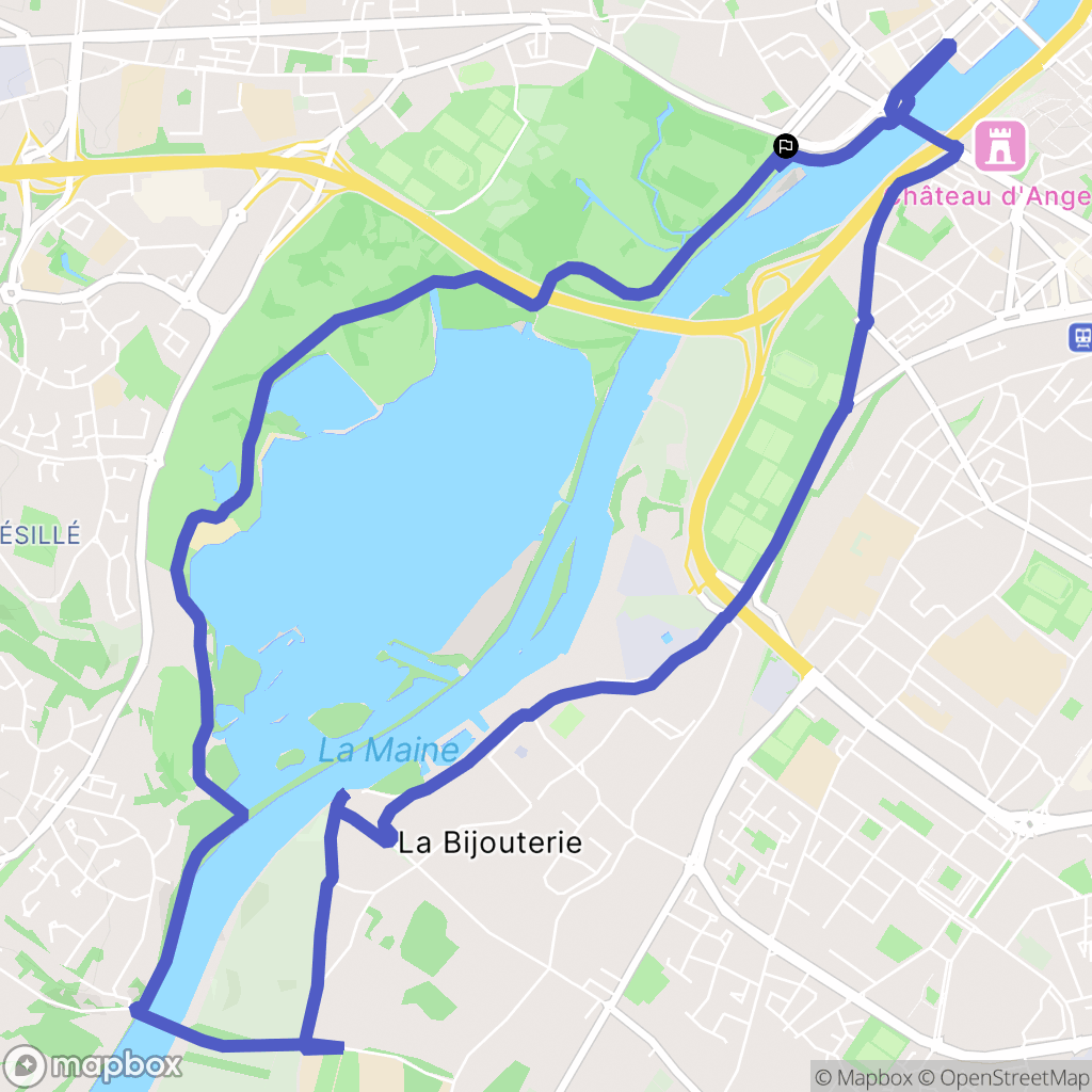 Angers : carte du parcours de randonnée - France