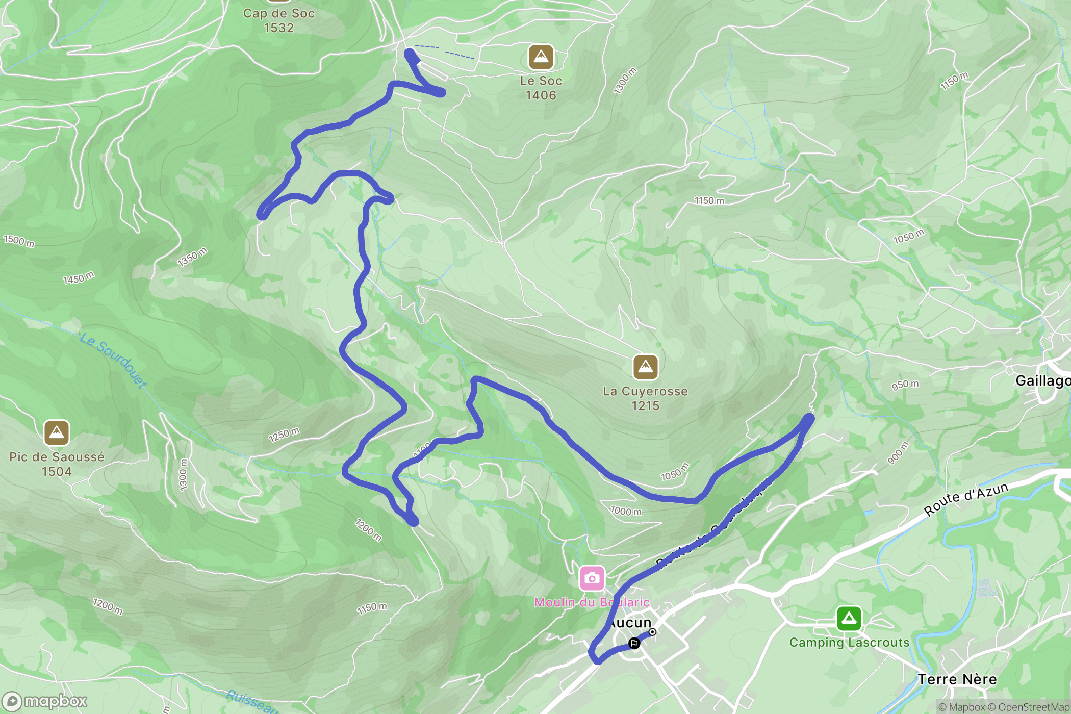 Aucun : carte du parcours de randonnée - France