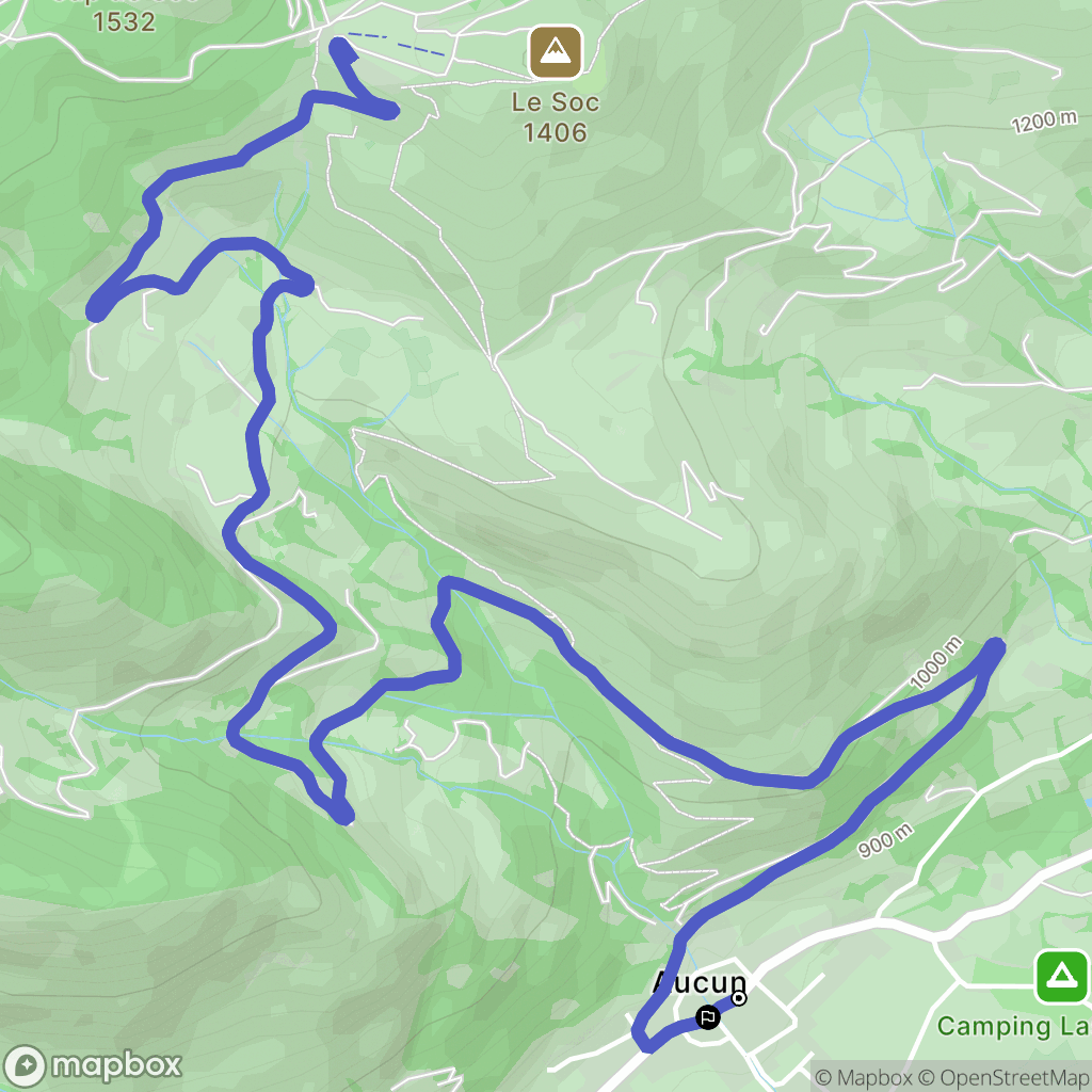 Aucun : carte du parcours de randonnée - France