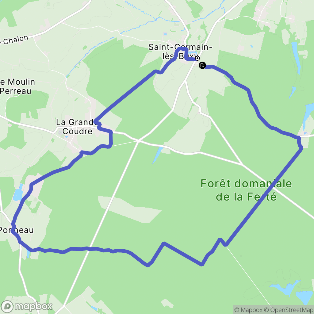 Saint-Germain-lès-Buxy : carte du parcours de randonnée - France