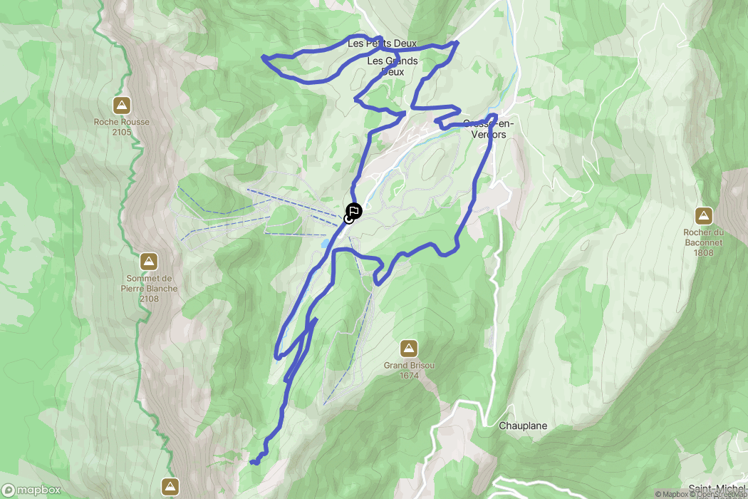 Gresse-en-Vercors : carte du parcours de randonnée - France