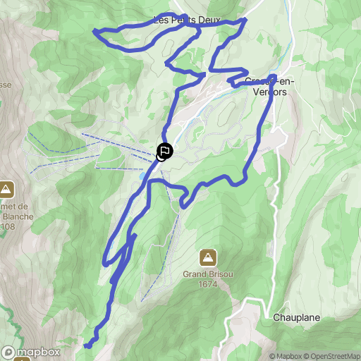 Gresse-en-Vercors : carte du parcours de randonnée - France