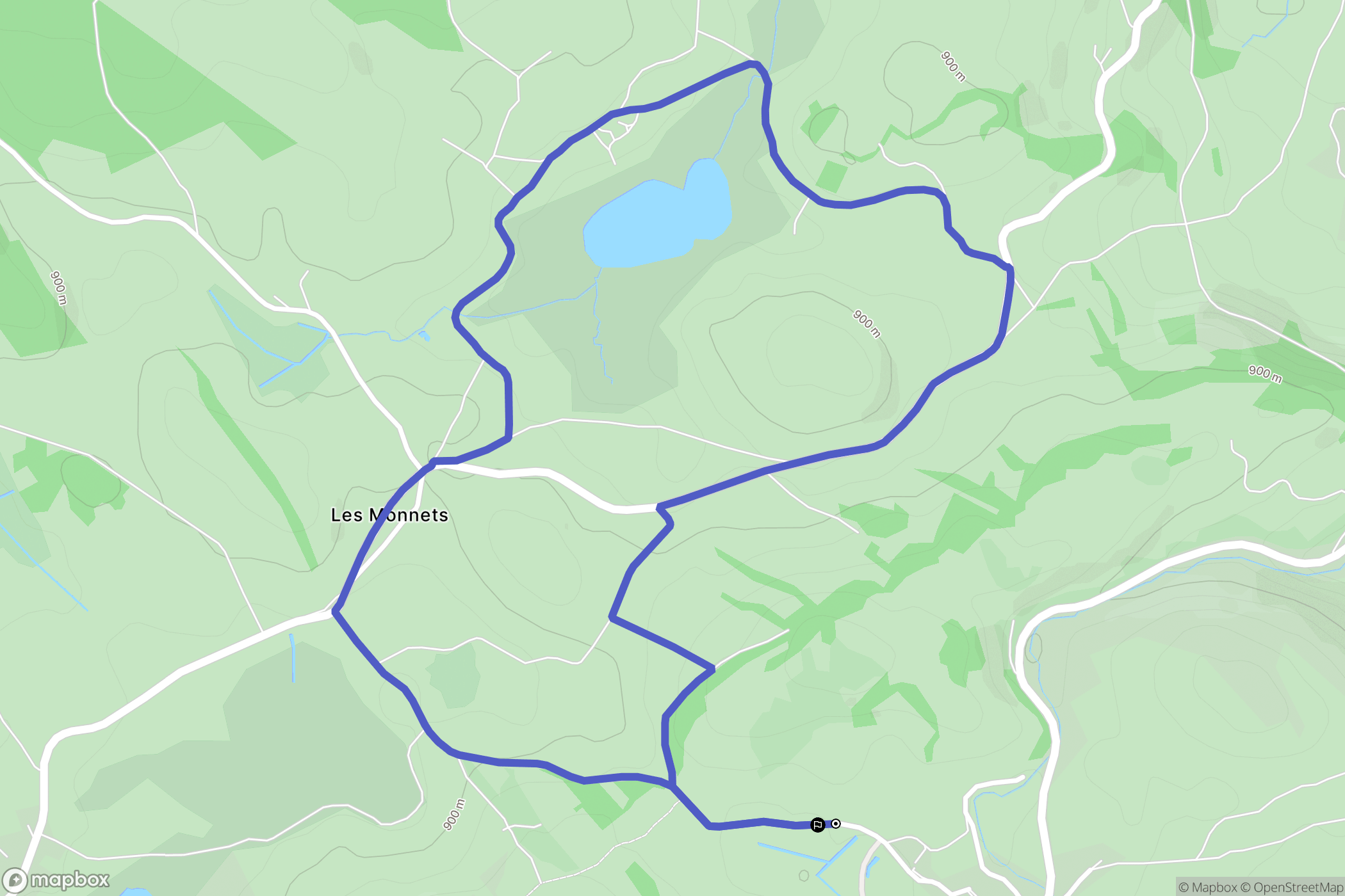 Lac-des-Rouges-Truites : carte du parcours de randonnée - France