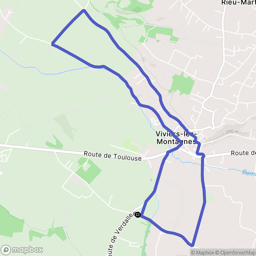 Viviers-lès-Montagnes : carte du parcours de randonnée - France