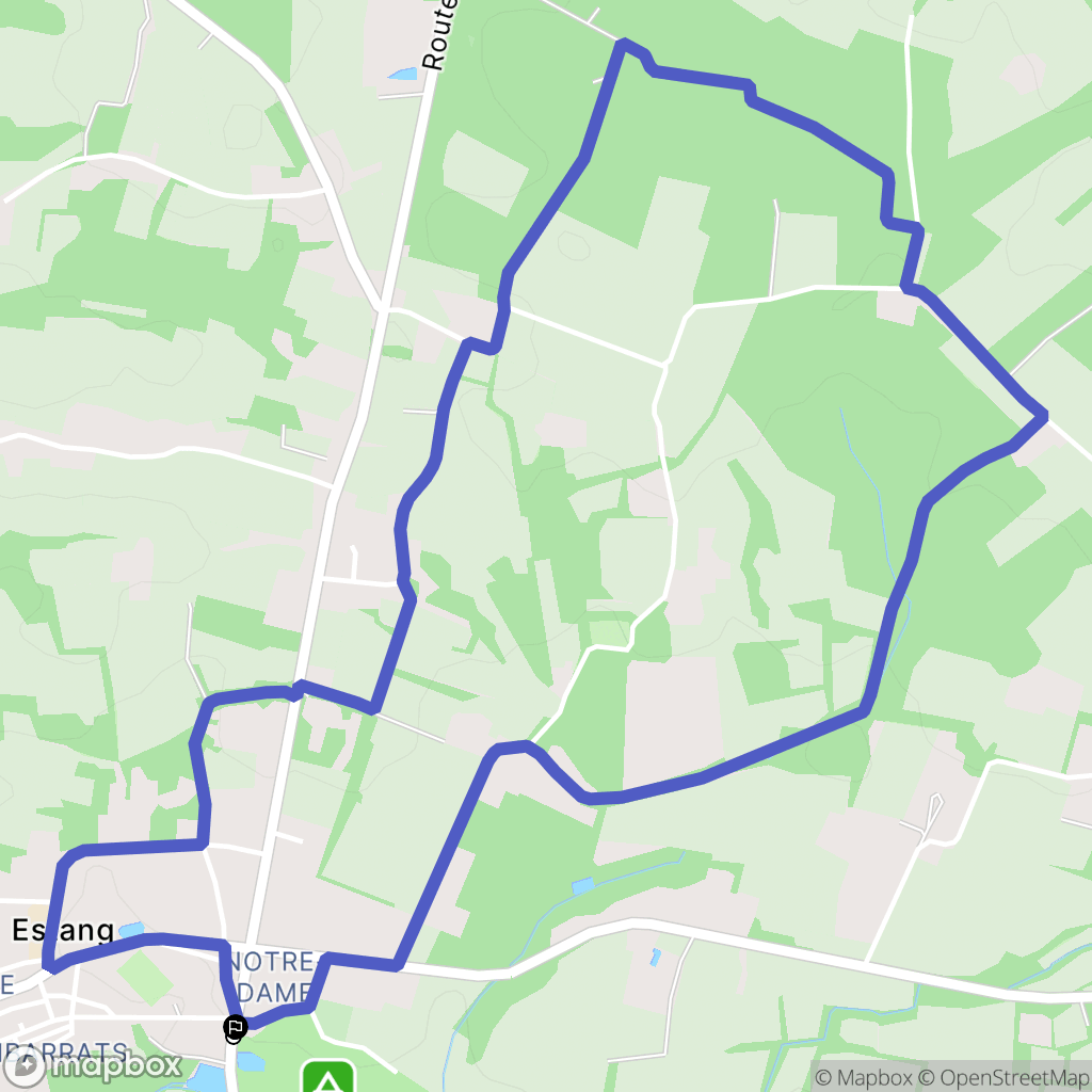 Estang : carte du parcours de randonnée - France