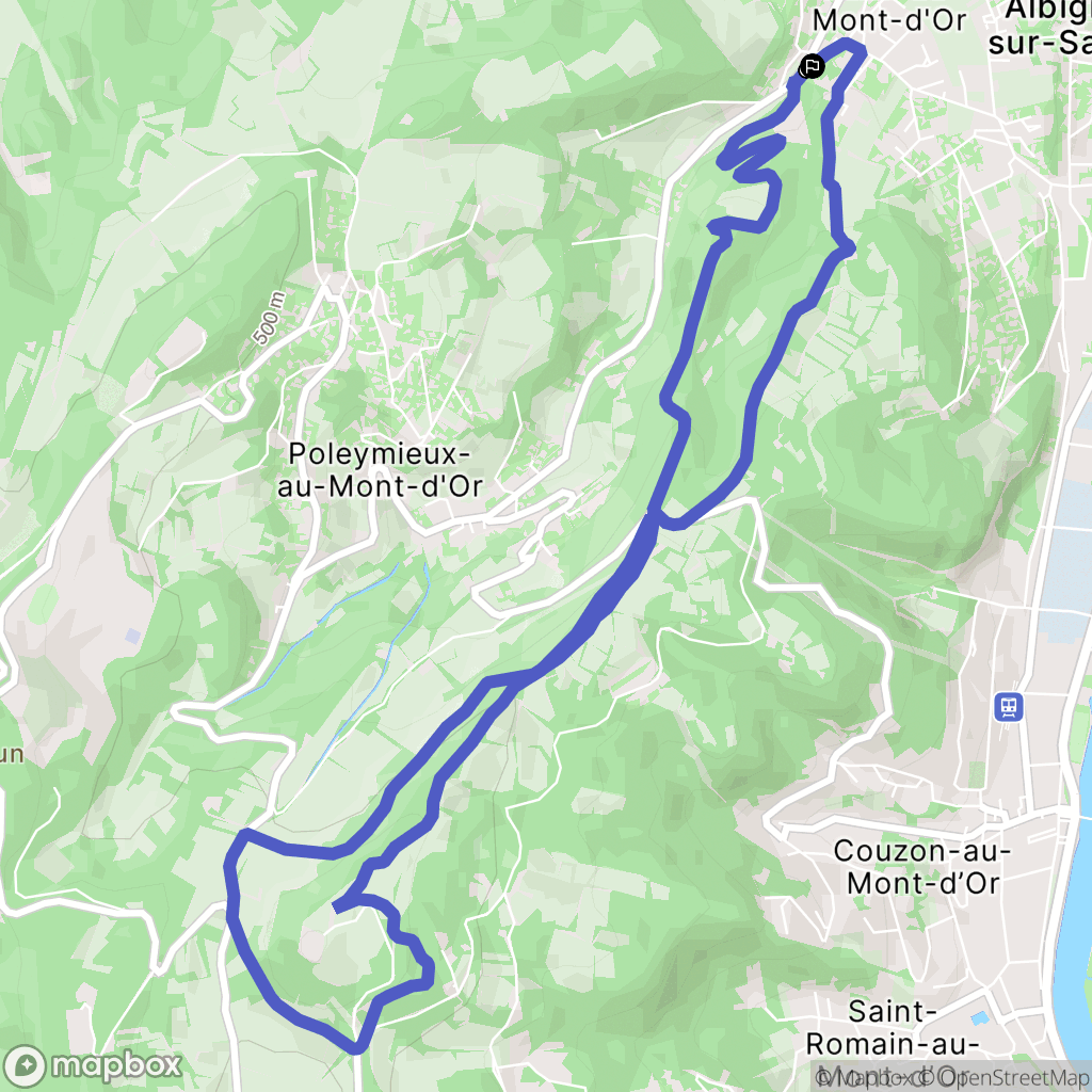 Curis-au-Mont-d'Or : carte du parcours de randonnée - France