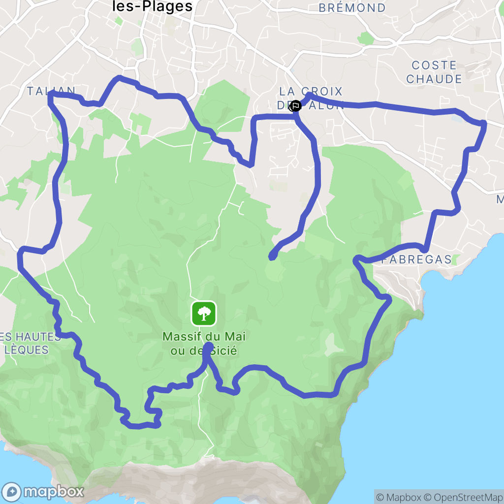 La Seyne-sur-Mer : carte du parcours de randonnée - France