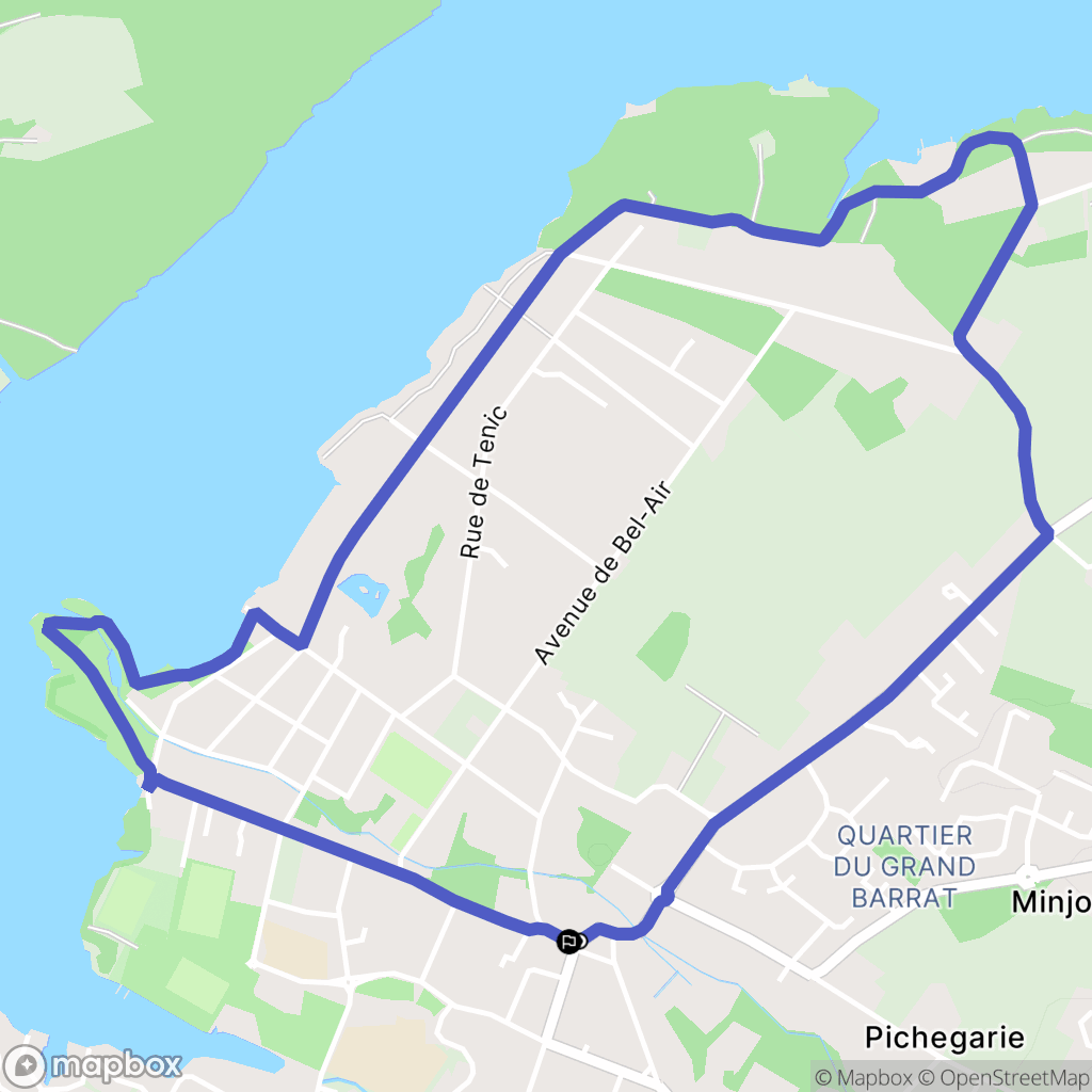Soustons : carte du parcours de randonnée - France