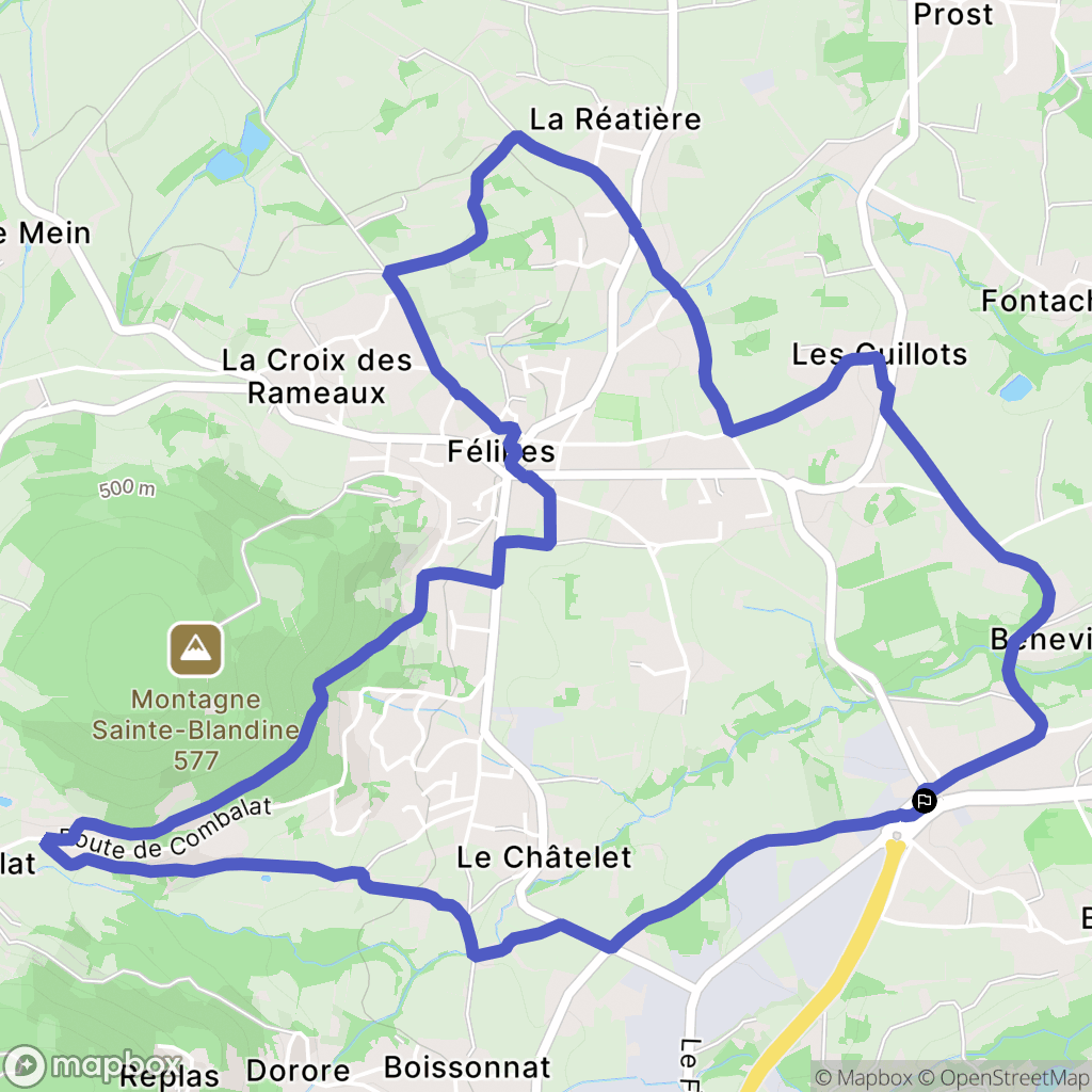 Felines : carte du parcours de randonnée - France