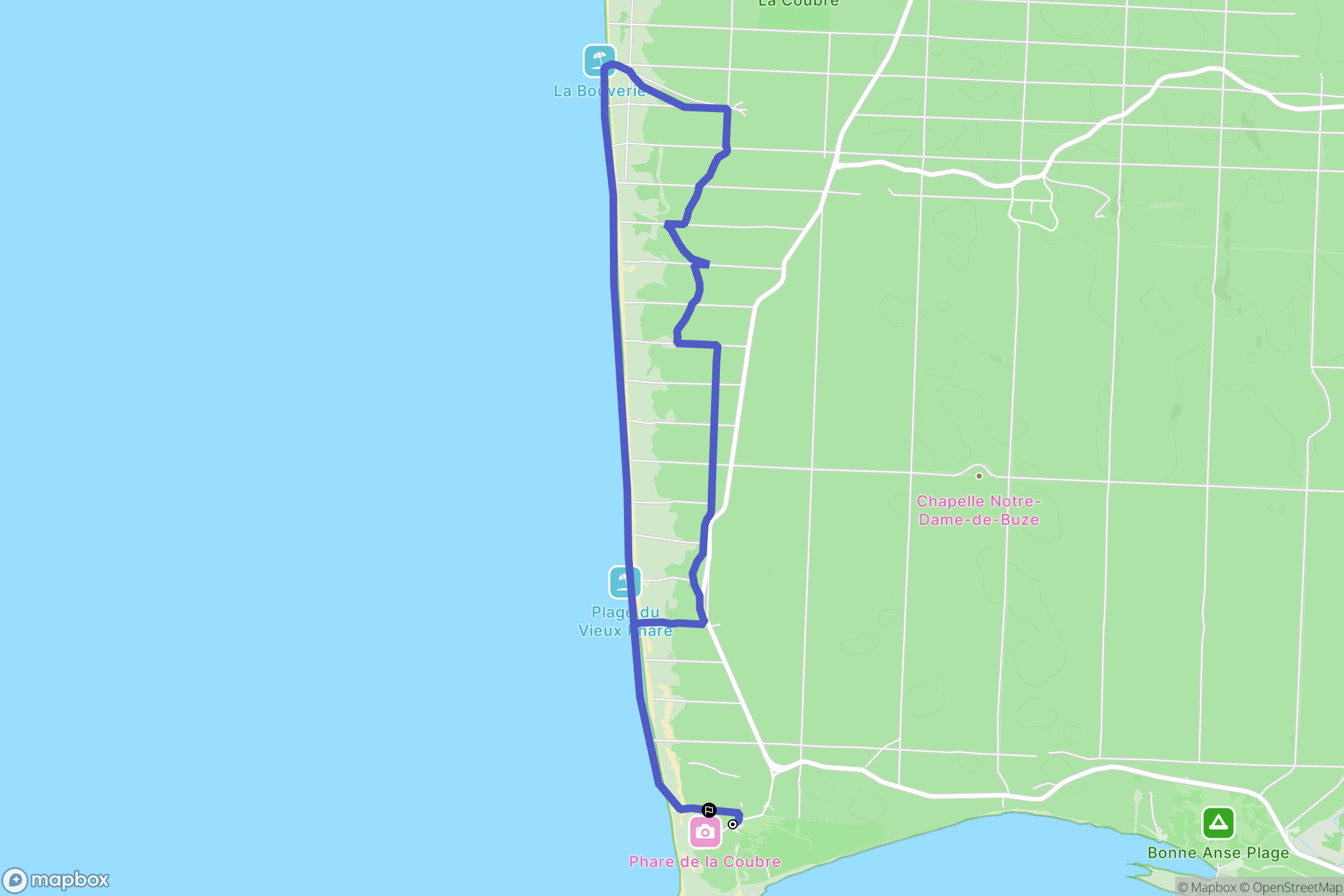 La Tremblade : carte du parcours de randonnée - France