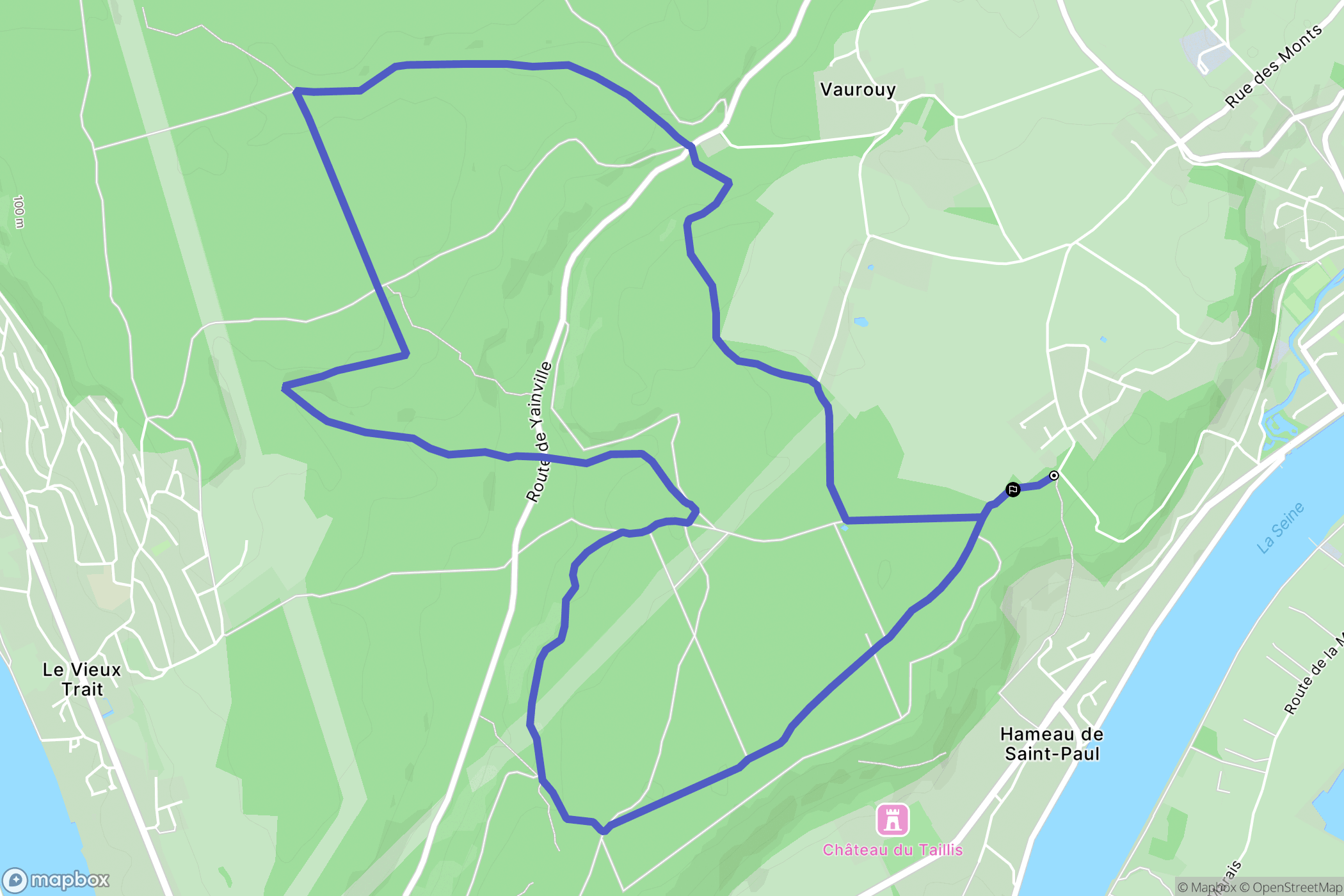 Le Trait : carte du parcours de randonnée - France
