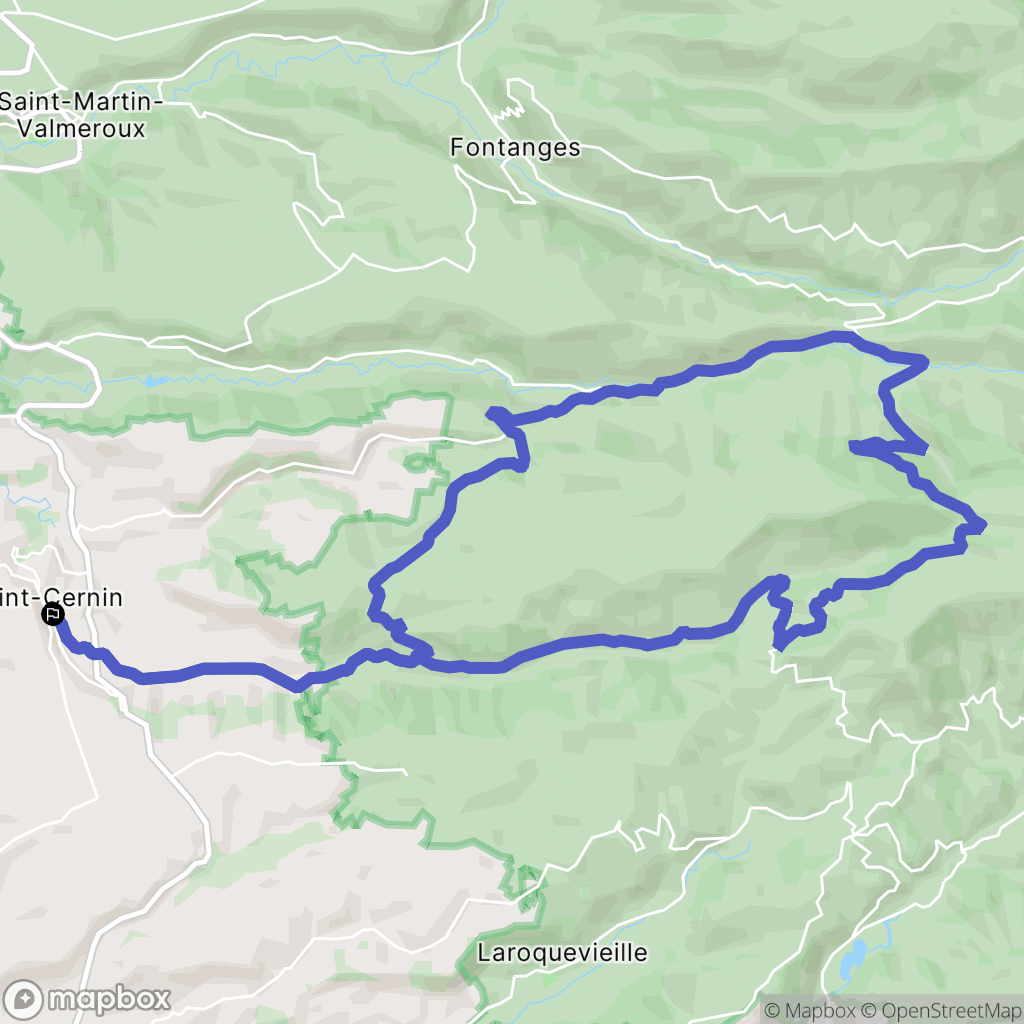 Saint-Cernin : carte du parcours de randonnée - France