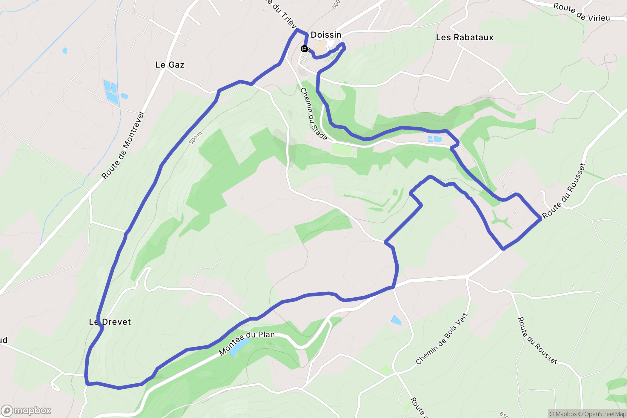Doissin : carte du parcours de randonnée - France